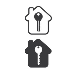 Home Key icon set. Vector illustration style is a flat iconic home key symbol. Designed for web and software interfaces. - Vector