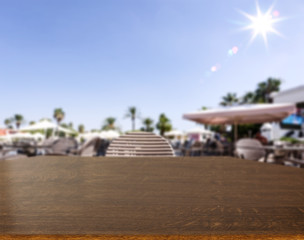 Table background of free space and summer bar 