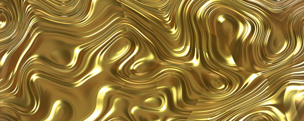 Wavy gold texture background