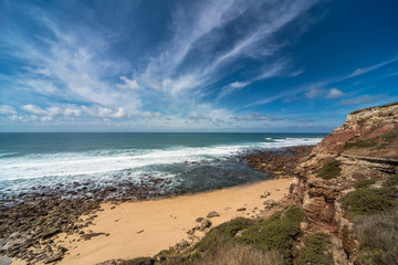 Coast of the Atlantic Ocean in Portugal.