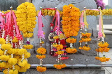 offerings in the royal palace in bang pa-in (thailand) 