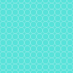 Seamless Pattern of White Circles on Blue Background Flat Vector Illustration