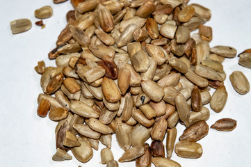 a handful of sunflower seeds, peeled sunflower seeds
