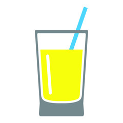 Orange juice glass icon vector isolated