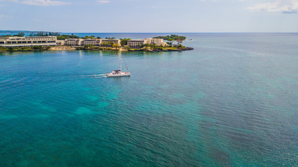 Aerial Images of Jamaica Negril Carribean Beach Sand Ocean Sunset Vacation