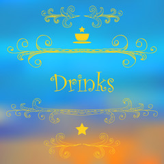 Drinks menu design.