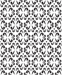 Fototapeta premium Seamless floral pattern, seamless print with swirls, abstract seamless background in black and white, retro background with small simple pattern