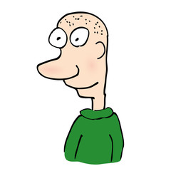 Comic face. Hand-drawn illustration.