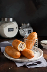 Homemade fried pies with liver and potatoes