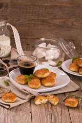 Puff pastries with custrad cream. 
