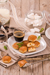 Puff pastries with custrad cream. 