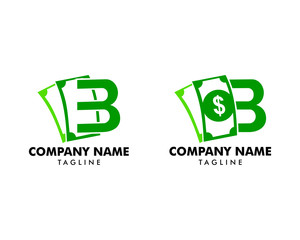 Set of B logo money flat logo vector template