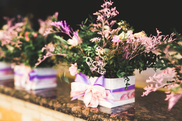 Decorations for the wedding ceremony. Beautiful flowers