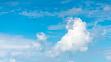 White clouds and blue sky