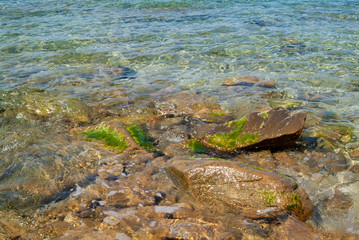 Transparent crystal clear water beach