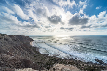 Coast of the Atlantic Ocean in Portugal.