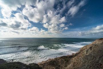Fototapeta na wymiar Coast of the Atlantic Ocean in Portugal.