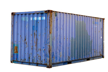 cargo container isolated on white background