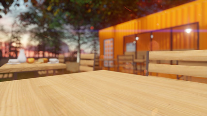 Adobe dimension background interior and outdoor Bar container 3d render