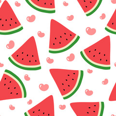 Watermelon Seamless Pattern Background, Vector illustration