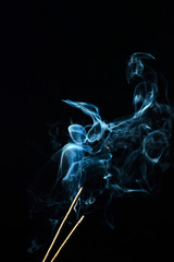 Smoke on black background
