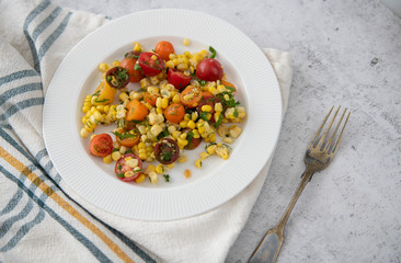 Corn and Cherry Tomato Salad with Fresh Herbs