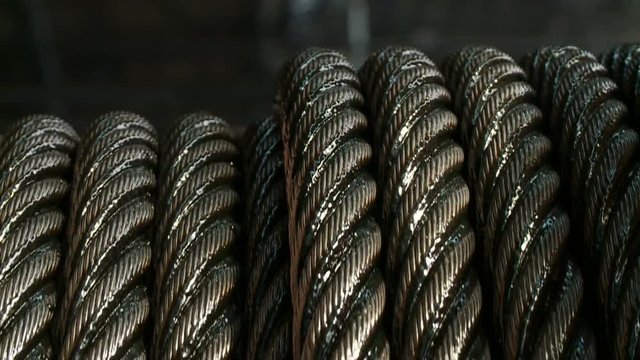 Production of industrial metal cable. Steel rope. Power cable.