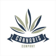 Cannabis logo vector, vintage