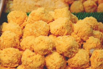 Fried Mac and Cheese Balls close up