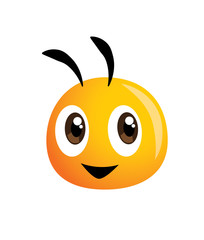 Vector of cute bee head mascot for farm or healthy natural food mascot - vector illustration