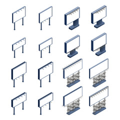 Isometric billboard set. Vector.