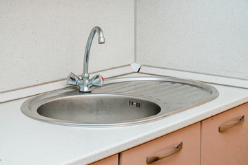 The photo of a sink in a The photo of a sink in a  kitchen