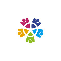 Community and adoption care logo design vector template