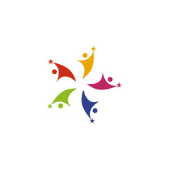 Community and adoption care logo design vector template