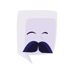 speech bubble with hipster mustache