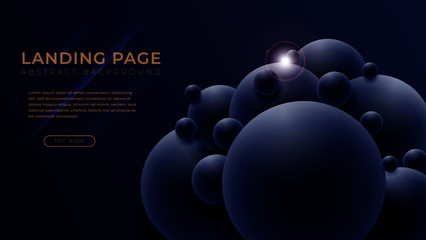 Minimal shapes and geometric background  Landing page template for business website design. Vector illustration. - Vector