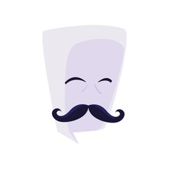 speech bubble with hipster mustache