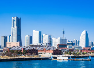 Fototapeta premium 青空と港の風景 横浜