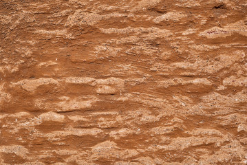 Old weathered brown wall on a summer day