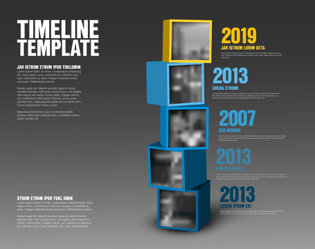 Timeline cubes with photos template