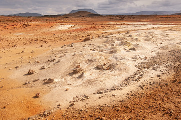 Sulphuric landscape at Namaskard. Iceland.