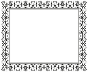 Decorative frame Elegant vector element for design in Eastern style, place for text. Floral black border. Lace illustration for invitations and greeting cards