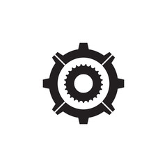 Industrial icon logo design with gear icon