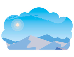 beautiful snowscape scene icon