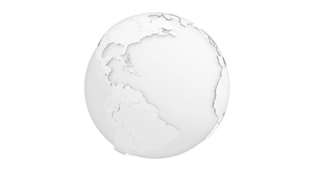 Spinning world globe. Digital abstract model of earth. Seamless loop