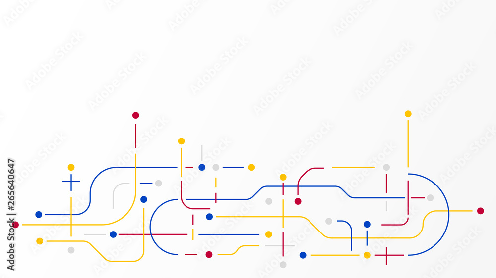 Poster digital geometric data network elements abstract background