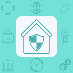 Protect home vector icon sign symbol