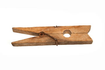 clothespin isolated on white background