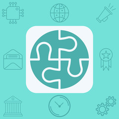Puzzle vector icon sign symbol