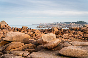 La mer vu de la c&ocirc;te de granit rose 